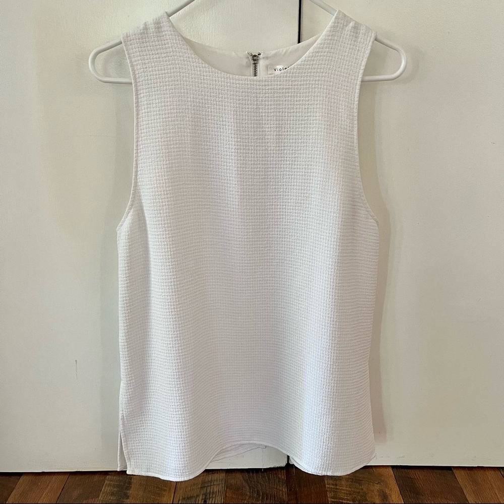 Violet + Claire White Sleeveless Tunic Top, Women's Size S